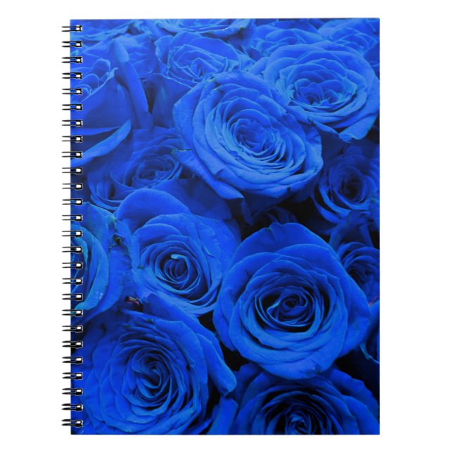 Blau blühende Blumen blauer Rose Notizblock (Vorderseite)