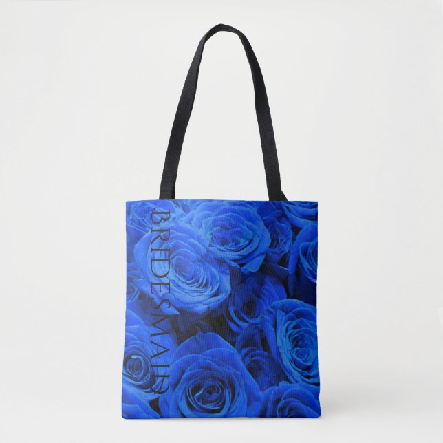 Blau blühende Blumen blauer Rose Tasche (Vorderseite)