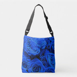 Blau blühende Blumen blauer Rose Tragetaschen Mit Langen Trägern