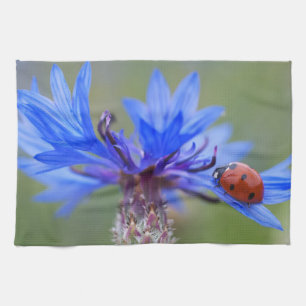 Blau blüht geschirrtuch