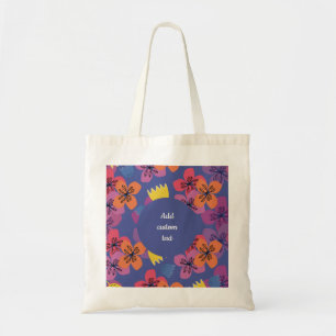 Blau-Blumen bunt Tragetasche