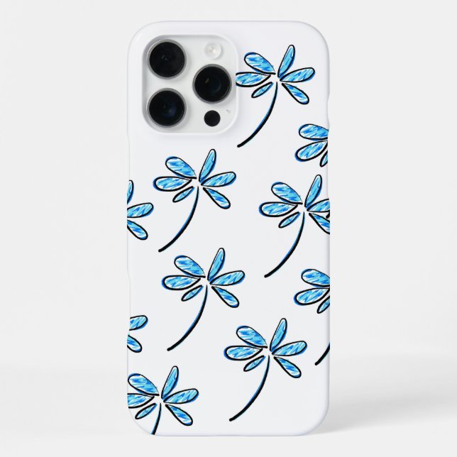 blau blumig iPhone 16 pro max hülle (Rückseite)