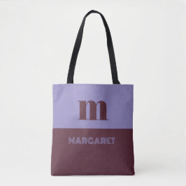 blau & braun individuelle Anfangsbuchstaben Name m Tasche