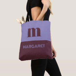 blau & braun individuelle Anfangsbuchstaben Name m Tasche