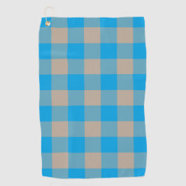 Blau Braun Karomuster Golfhandtuch