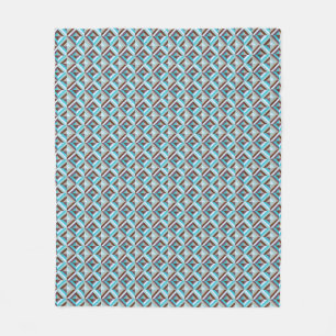 Blau-braunes Muster - Quilt-Muster Fleecedecke