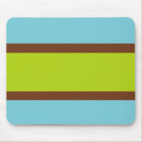 Blau, Brown u. Limones grünes gestreiftes Mousepad