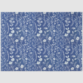 Blau-Chinoiserie-Wildblume Seidenpapier