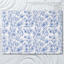 Blau-Chinoiserie-Wildblume