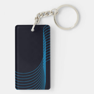 Blau, cool, modern, trendig, schlicht und kurvenre schlüsselanhänger