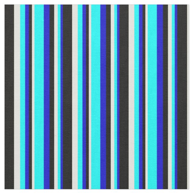 Blau, Cyan, hellgelb und schwarz farbiges Muster Stoff (Nahaufnahme)