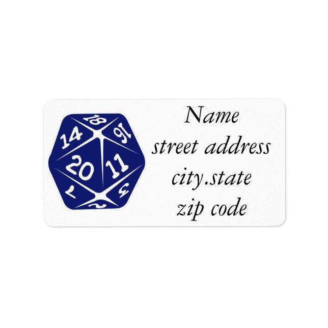 Blau d20 adressaufkleber (Vorne)