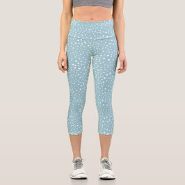 Blau-Dalmatiner-Punkte, Dalmatiner-Punkte, gepunkt Capri Leggings