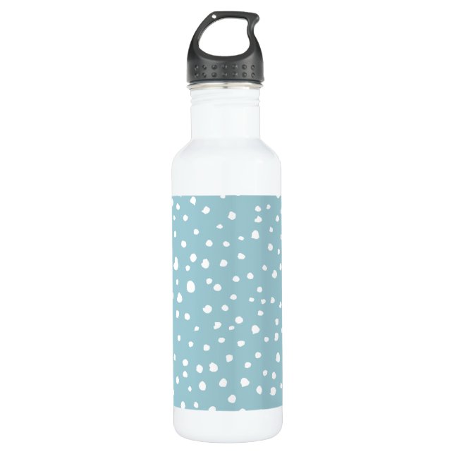 Blau-Dalmatiner-Punkte, Dalmatiner-Punkte, gepunkt Edelstahlflasche (Vorderseite)