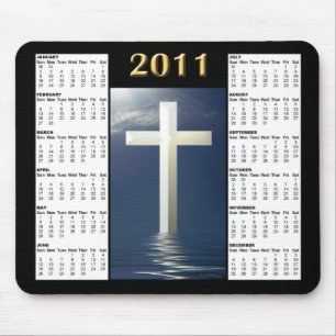 Blau, das den Kalender Mousepad des Kreuz-2011