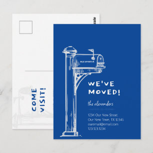 Blau, das wir verschoben haben, beängstigende Mail Postkarte
