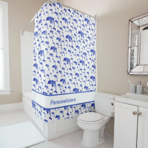 Blau, Delphin, Fisch, Natur, Wasser, Design, Duschvorhang