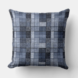Blau, Denim, Tartan, kariert. Kissen