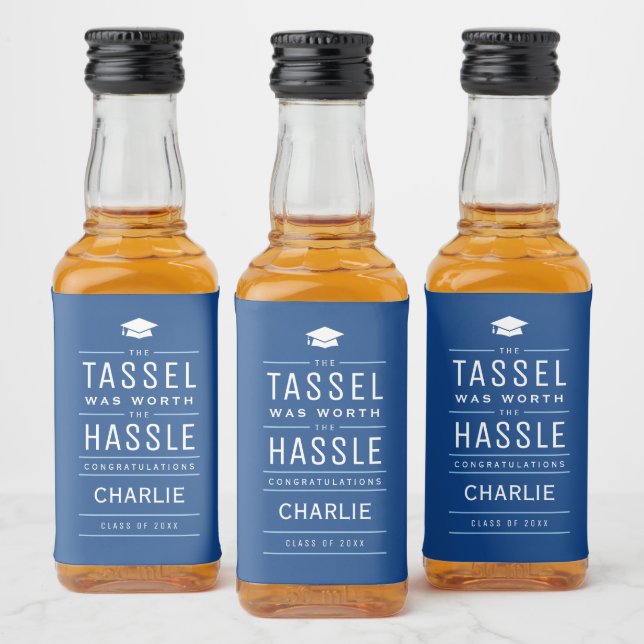 Blau der Tassel war den problematischen Abschluss  Alkoholflaschenetikett (Flaschen)