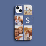 Blau des ersten Monogramms für das moderne Foto Case-Mate iPhone 14 Hülle<br><div class="desc">Modernes Foto Collage blau erste Monogramm Design. Ein modernes Design Multi-Foto Design. Ändern Sie die Farbe,  um sie anzupassen. Teil einer Sammlung.</div>