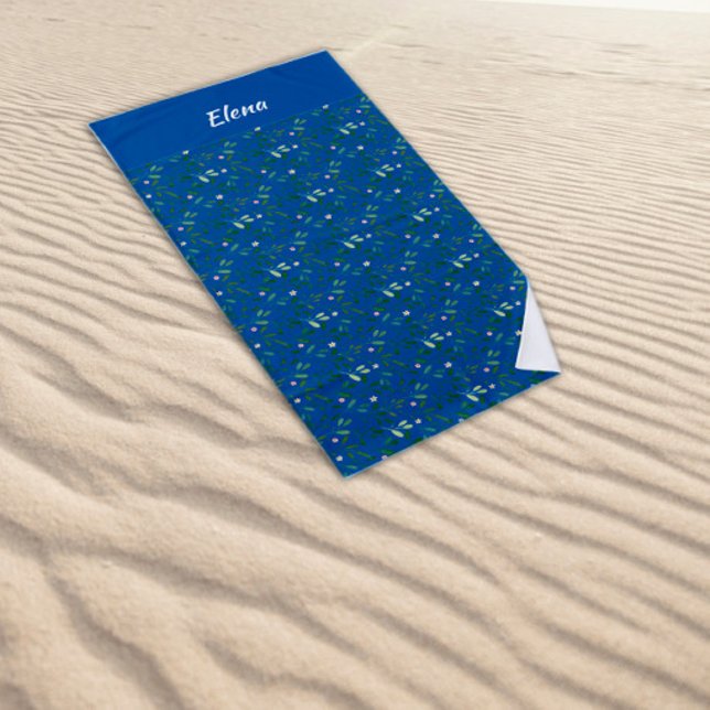 Blau des grünen Blattbildes Strandtuch (Von Creator hochgeladen)