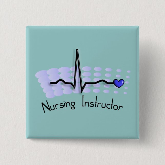 Blau des Krankenpflege-Lehrer-QRS Button (Vorderseite)