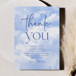 Blau die Braut ist auf Cloud Nine Brautparty Dankeskarte