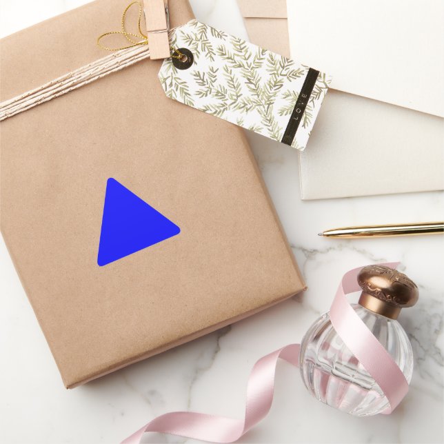 Blau Dreieckiger Aufkleber (Schenken)