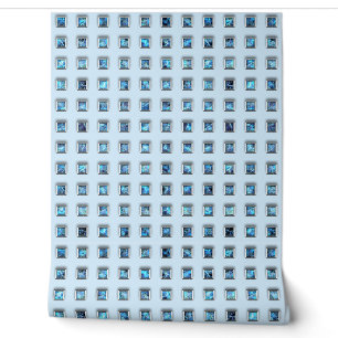 Blau Edelstein Quadrat Silber Ornamente Custom Col Tapete