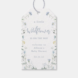 Blau Eine kleine Wildblume Rustikale Boho-Babypart Geschenkanhänger