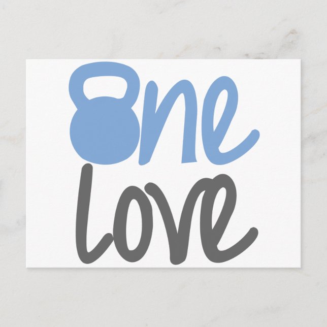 Blau "Eine Liebe" Postkarte (Vorderseite)