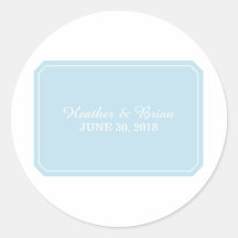 Blau Einfach elegant Hochzeitsticker