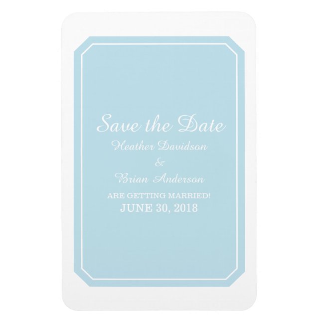 Blau einfach elegant Save the Date Magnet (Vertikal)