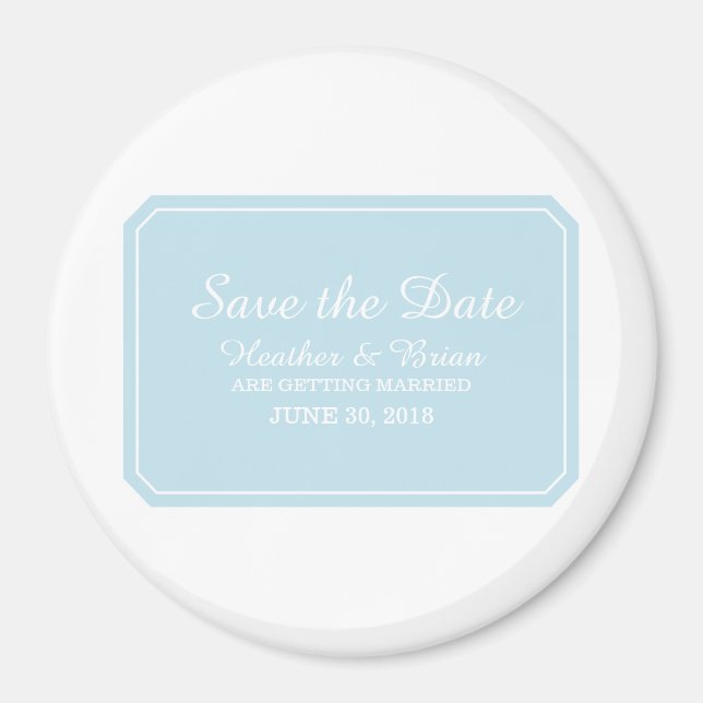 Blau einfach elegant Save the Date Magnet (Vorne)