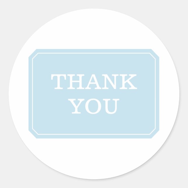 Blau einfach elegant Vielen Dank Stickers (Vorderseite)