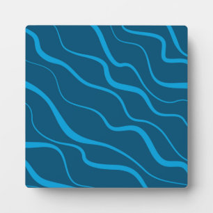 Blau, einfach, modern, coole Wellenabstraktion Fotoplatte