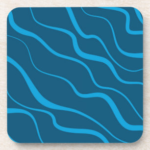 Blau, einfach, modern, coole Wellenabstraktion Getränkeuntersetzer