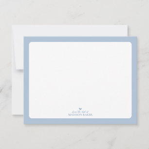 Blau Einfache Herz Persönliche Schreibwaren Mitteilungskarte