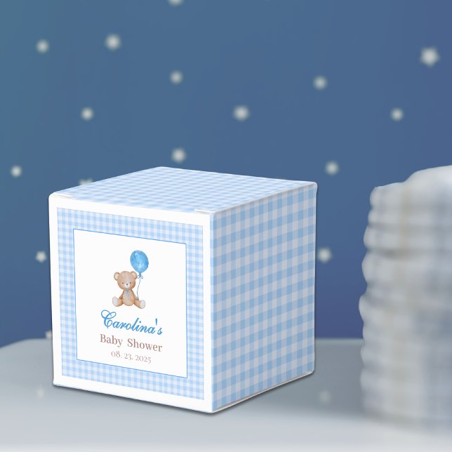 Blau elegant können wir warten Babydusche Geschenkschachtel (Von Creator hochgeladen)