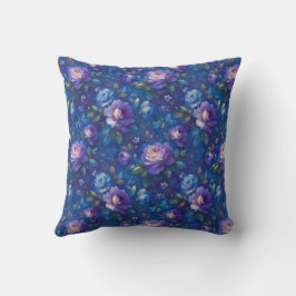 Blau Elegant Vintag Botanischer Chic Kissen