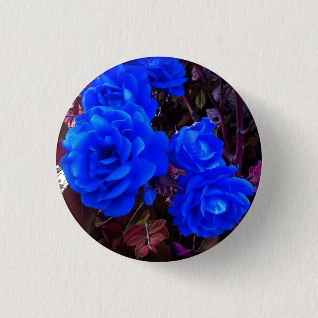 Blau-elektrische Rose Button (Vorderseite)