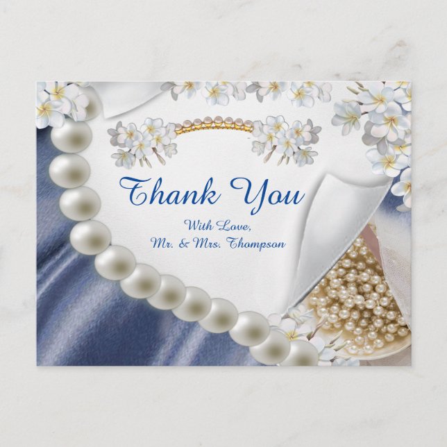 Blau, Elfenbein, Grün, Gold, Silk & Perl Tank Y Po Postkarte (Vorderseite)