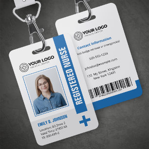 Blau examinierte Krankenschwester RN Foto & Barcod Ausweis