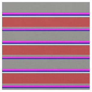 Blau, Fuchsia, Grau, Rot und Türkis farbig Stoff