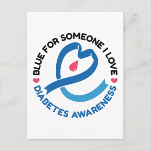 Blau für jemanden, den ich liebe – Diabetes-Bewuss Postkarte