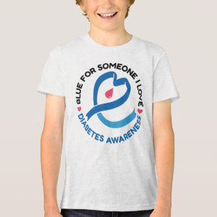 Blau für jemanden, den ich liebe – Diabetes-Bewuss Tri-Blend Shirt