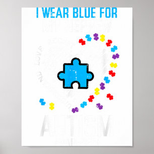 Blau für Neffe Autismus-Bewusstsein Familie Tante Poster