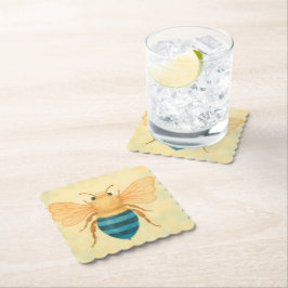 Blau gebänderte Bienen-Plastik-Unterlage Untersetzer