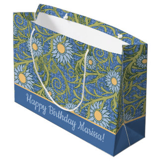 Blau-Gelb-Blau-Blütensonnenmuster Große Geschenktüte