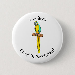 Blau-Gelb-Cartoon Button